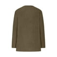 thumbnail image 3 of Htigea Women's Long Sleeve Tops Knit Ribbed Side Split Tunic Blouses Solid Color Fall Everyday Shirts Army Green 4XL, 3 of 4