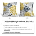 thumbnail image 3 of Blue and Yellow Dahlia Pillow Covers 18x18 Inch Set of 2 Elegant Gray Navy Blue Flower Decorative Throw Pillow Covers Linen Cushion Cover Pillow Case for Couch Sofa Bedroom Living Room, 3 of 6