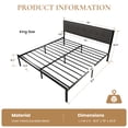 thumbnail image 5 of Merrland Black King Size Metal Platform Bed Frame with Fabric Headboard, Under-bed Storage, 5 of 10