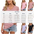 thumbnail image 3 of Womens V Neck Tops Short Sleeve Shirts Blouses Dressy Casual Cap Sleeve Eyelet Embroidered Tees with Curved Hem, 3 of 6
