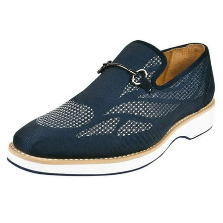 

LIBERTYZENO Mens Classic Formal Shoes Slip On Loafers Navy