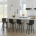 thumbnail image 6 of Vienna 26" Swivel Counter Stool in Black Wood Finish with Gray Faux Leather, 6 of 9