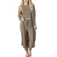 thumbnail image 1 of Women Pajamas Set Fall Winter Home Outfits Set 3 Piece Loungewear Set Vest Pants Cardigan Set, 1 of 5