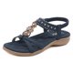 thumbnail image 1 of Sandalias planas con diamantes de imitación de moda, sandalias bohemias simples de cuña baja elegantes para mujer, 1 of 9