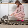 thumbnail image 4 of Set of 2 Boho Kitchen Mats - Modern Farmhouse Rugs with Moroccan Design - Non-Skid, Absorbent, with Rubber Bottom (Black, 17x47+17x30), 4 of 7