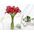 thumbnail image 4 of Morttic 20 Pack Calla Lily Fake Flowers Wedding Bouquet Artificial Real Touch Flowers Home Table Party Decor (Burgundy), 4 of 7