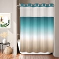thumbnail image 6 of No Hook Shower Curtain with Built-in Rings - Teal Green Khaki Retro Gradient Washable Waterproof Fabric Bathroom Curtains for Hotel,Rentals, 72 X 84 Inch Extra Long , Abstract Watercolor, 6 of 8