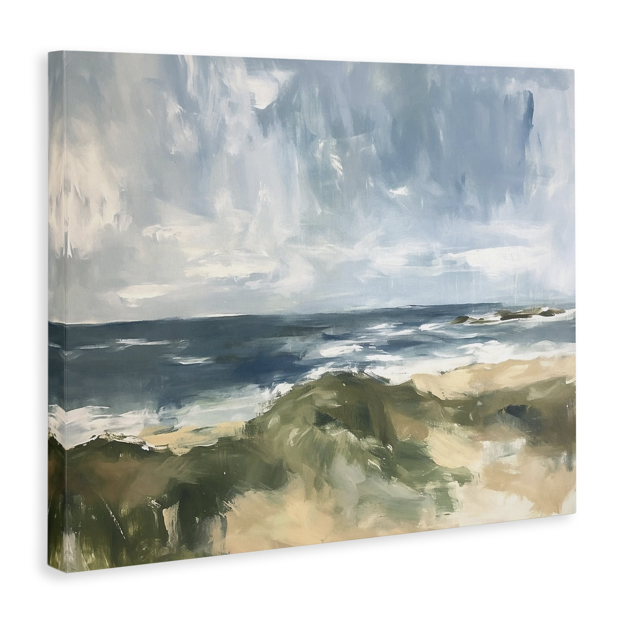 Stupell Industries Coastal Wilderness Scenery Coastal Painting Gallery Wrapped Canvas Art Print Wall Art, 30 x 24