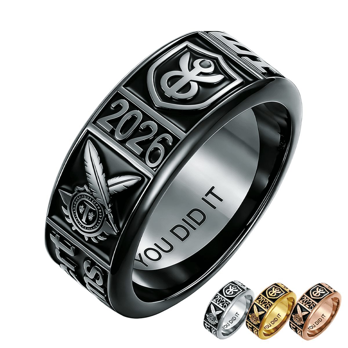 PhaedraOona Class Rings for Men High School-Personalized Graduation Ring with Perfect High School Graduation Gift for 2026