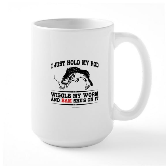 CafePress - Hold My Rod Mugs - 15 oz Ceramic Large White Novelty Mug