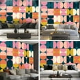 thumbnail image 6 of Peel and Stick Wallpaper Canvas Mid century geometric abstract simple shapes beautiful color palette Modern Art Wall Mural Decor Self Adhesive and Removable 69in x 98in, 6 of 6