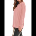 thumbnail image 3 of Camisas de Larga para Mujer, Blusas de Encaje, Ropa Informal de Negocios, Moda de Otoño, Blusas Tejidas Y2k Rosa L, 3 of 8