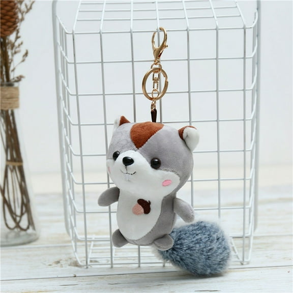 Stuffed Animals Clearance! Kabnic Squirrel Plush Toy Pendant Keychain School Bag Ornament