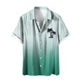 thumbnail image 1 of VBARHMQRT Raiders Shirts for Men Men Short Sleeved Fashionable Color Gradient Printed Coconut Tree Pattern Men Seaside Beach Shirt Green, 1 of 1