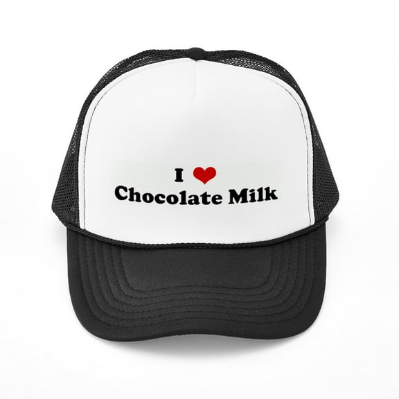 CafePress - I Love Chocolate Milk - Adjustable Unisex Printed Trucker Hat with Mesh Back
