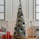thumbnail image 4 of Conjunto de decoraciones para bolas de árbol de Navidad flocadas - Adornos de plástico verde en pack de 9, decoración para fiestas navideñas de 3,15 pulgadas, 4 of 6
