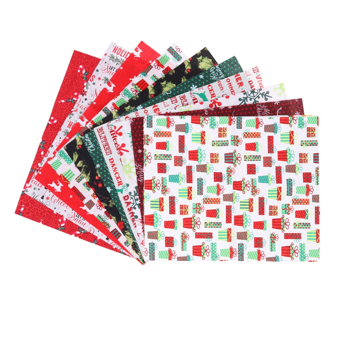 NUOLUX Fabric Squares Cotton Christams Synthetic Needlework Quilting Patchwork Bundles Quarters