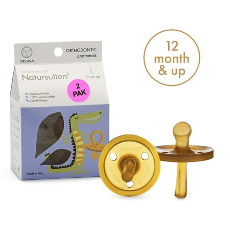 UPC: 0894654002028 | Natursutten Orthodontic Pacifier 12+ Months Natural Rubber Baby Pacifier 2pk