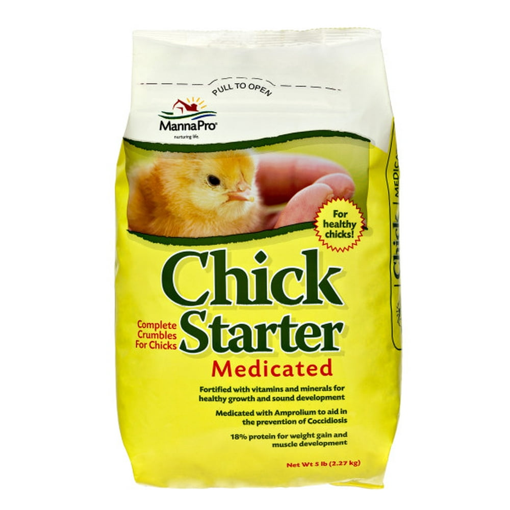 Manna Pro Chick Starter Medicated Chick feed formulated with