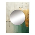 thumbnail image 2 of Designart "The Minimalistic Horizon in Gold and Teal II" Abstract Painting Mirror Wall Decor - Modern Beige Abstract Living Room Wall Mirror Art - 32" x 24" Inch, 2 of 5