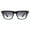 Black (Smoke), variant on Square Rectangular Sunglasses Designer Horn Rim Unisex Shades UV400 Gray Stripes