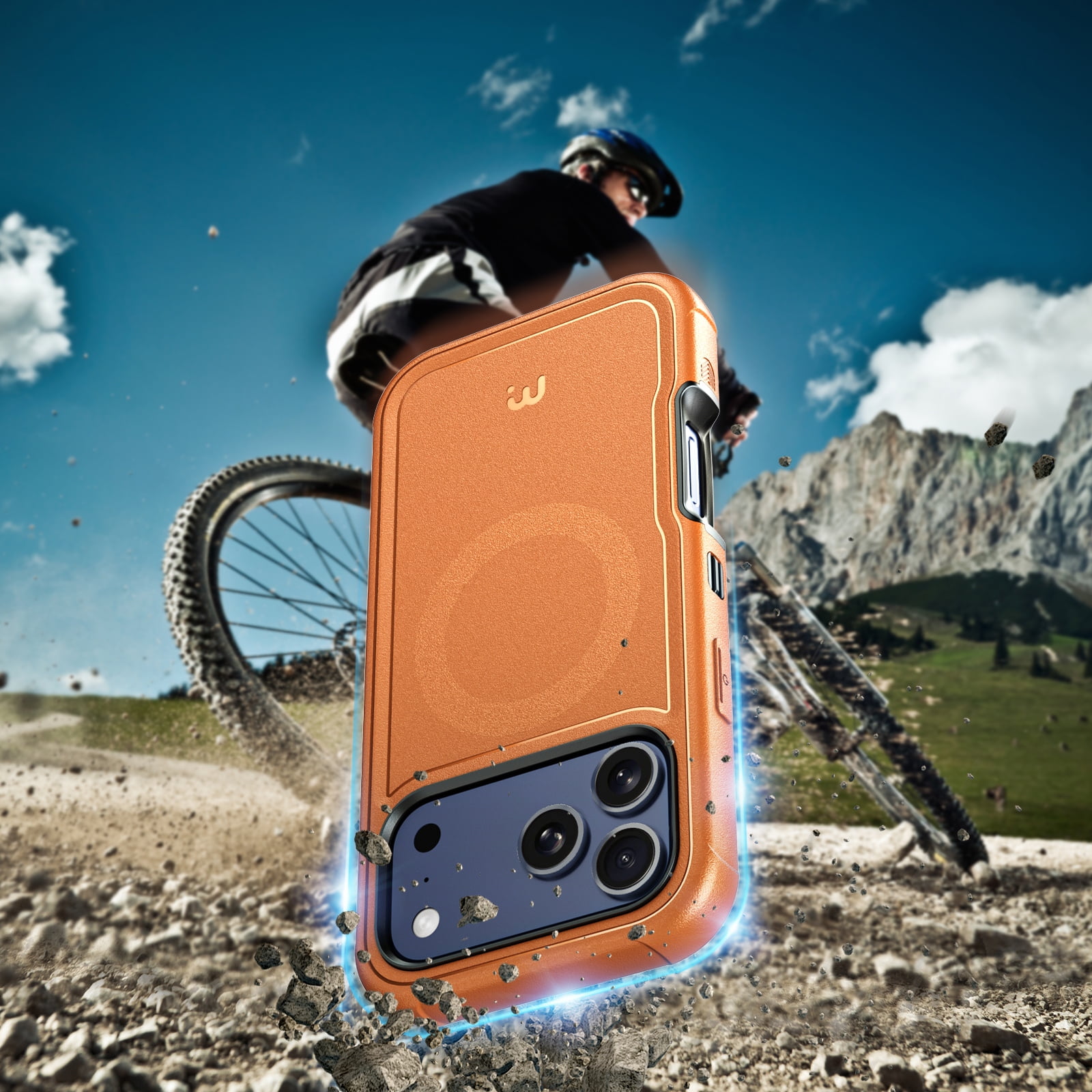 MyBat Pro Magnetic Heavy Duty Rugged Case for iPhone 17 Pro Max, Magsafe Compatible, Shockproof Protective Cover - Orange (No Screen Protector)