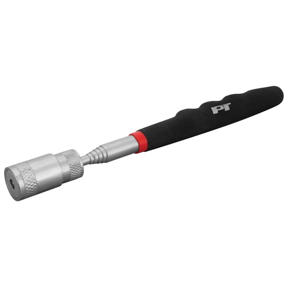 Performance Tool W1933 LED Lighted Magnetic Pick-Up Tool with Cushion Grip Handle, Strong Lifting Capacity, and Extended Retriever