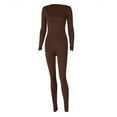 thumbnail image 2 of BAETEUY Women Jumpsuit - Seamless Round Neck Butt-lifted Skinny Solid Color Compression Long Jumpsuit, 2 of 8