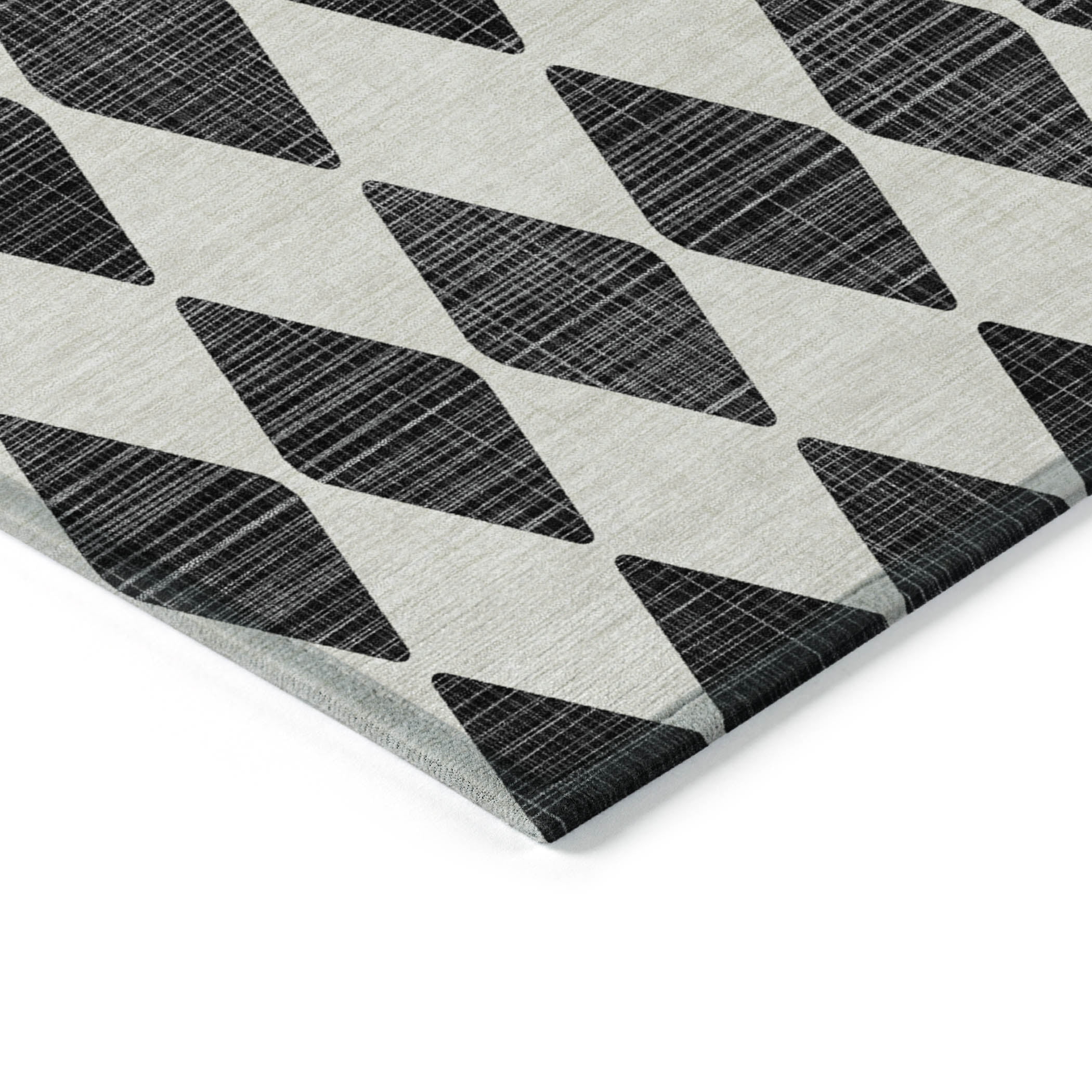 Addison Rugs Chantille Indoor/Outdoor Transitional Diamonds Black Washable Rectangle Rug, 9' x 12'