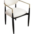 thumbnail image 6 of Meridian Furniture Riccio Cream Vegan Leather Dining Arm Chair (Set of 2), 6 of 9