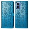 thumbnail image 1 of Funda Cartera FOXDOCK para Motorola Moto G34 , Flip PU con Relieve de Gatos y Perros, Tarjetero y Soporte, 1 of 6
