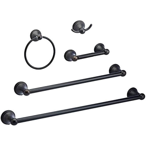 Basics AB-BR817-OR Variety Pack Modern Bathroom Accessories Towel Holder, 5 Piece, Oil Rubbed Bronze
