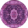 thumbnail image 1 of Ahgly Company Indoor Round Medallion Purple Traditional Area Rugs, 6' Round, 1 of 4