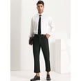 thumbnail image 4 of INSPIRE CHIC Men's Formal Cropped Pants Solid Color Flat Front Dress Trousers Black 32, 4 of 6