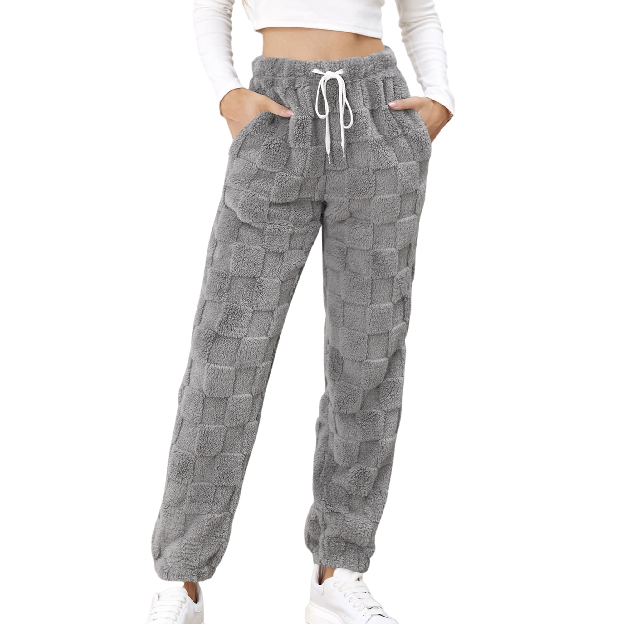 Sexy Dance Ladies Pants High Waist Plush Jacquard Long Casual