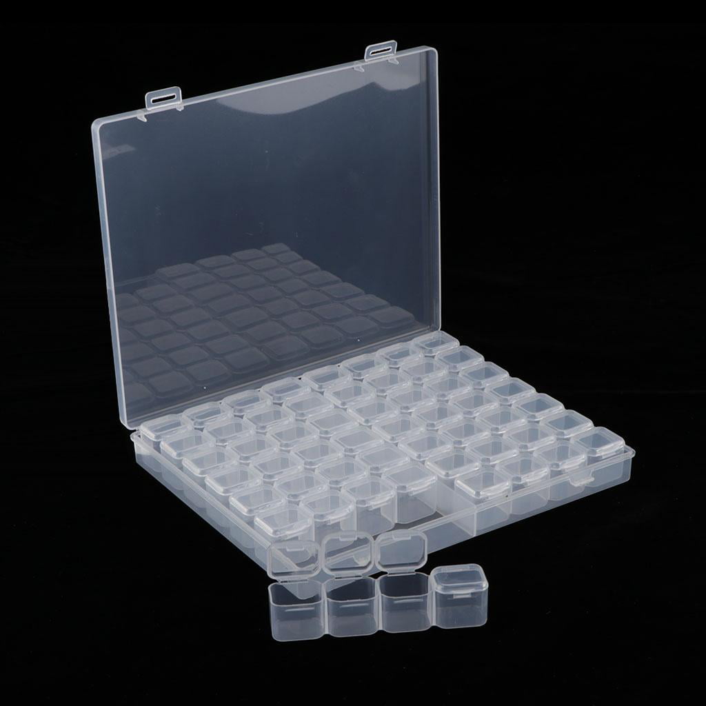 Details about   56 Grids Small Clear Plastic Beads Storage Containers Box with Hinged Lid for 