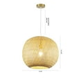 thumbnail image 4 of Design Living 1-Light Bamboo Wood Weaved Basket Pendant, 4 of 5
