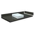 thumbnail image 1 of Transolid VT25.5x22-1SV-6B-A-W-1 25.5 in. D Quartz Vessel Vanity Top with Single Hole and Square Vessel Sink, Black Carrara, 1 of 6