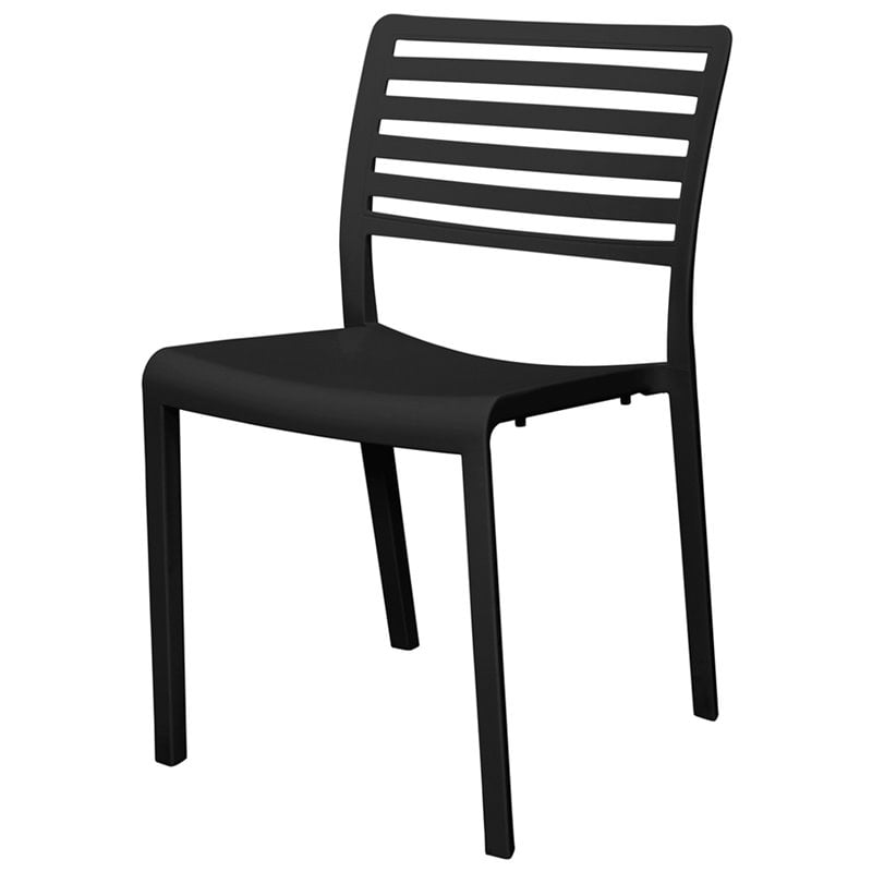 Source Furniture Savannah Resin Patio Dining Side Chair in Black