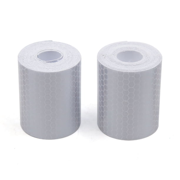 Par de 300 x 5cm Blanco Rollo de cinta reflectante de seguridad Advertencia Pegatina para coche película