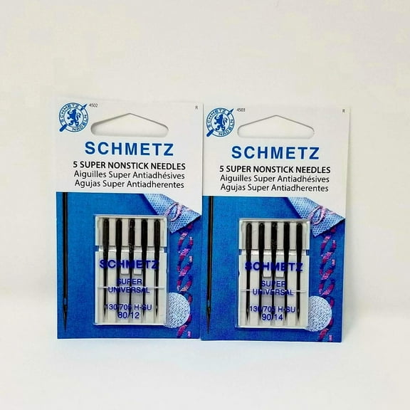 SCHMETZ Super NONSTICK Needles 5 Needles per Package  Includes 1 Pack of Each Size 80/12 & 90/14