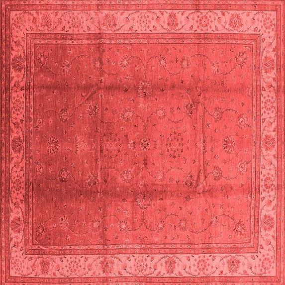 Ahgly Company Indoor Square Oriental Red Traditional Area Rugs, 6' Square