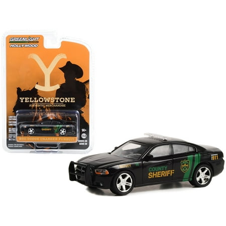 2011 Dodge Charger Pursuit #18 "County Sheriff Deputy" Black "Yellowstone" 2018-Current TV 1/64 Diecast Model Car by Greenlight