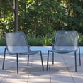 thumbnail image 2 of Tcbosik 2 Pack Metal Chairs for Outdoor, Stackable Patio Chair, Lounge Chair for Deck, Porch, Garden, Backyard, Navy, 2 of 10