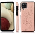 thumbnail image 3 of Phone Case for Samsung Galaxy A42 5G with Tempered Glass Screen Protector Card Holder Wallet Cover Stand Flip Leather Cell Accessories Glaxay A 42 G5 Gaxaly 42A S42 4G 2021 Cases Women Girl Rose Gold, 3 of 7
