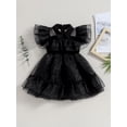 thumbnail image 2 of Wassery Kids Girl Halloween Costume Dress Flying Sleeve Turn Down Collar Tulle A-Line Dress 3T 4T 5T 6T 7T 8T 9T Big Girls Fall Halloween Party Clothes, 2 of 8