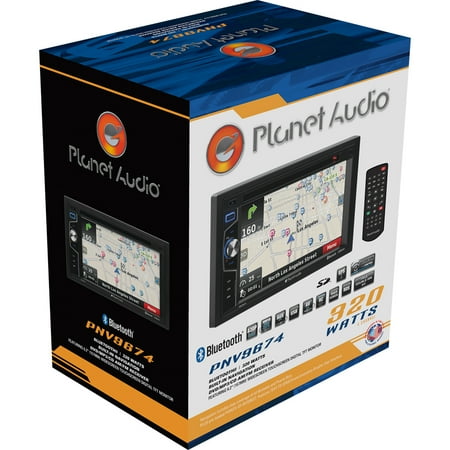 Planet Audio - 6.2" - Built-in Navigation - Bluetooth - In-Dash DVD Receiver - Black