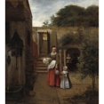 thumbnail image 2 of Pieter De Hooch 20x22 Gold Ornate Framed and Double Matted Museum Art Print Titled - Woman and Child in a Courtyard (1658-1660), 2 of 4