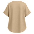 thumbnail image 4 of Oversized Tshirts for Women Casual Linen Cotton V Neck Short Sleeve Tops Loose Comfy Yellow Summer Tops for Women, 4 of 9