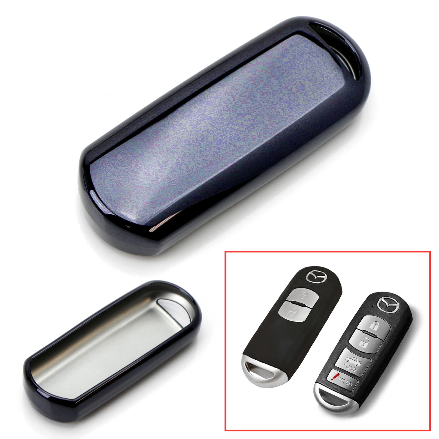 Silicone Cover Holder fit for MAZDA 2 3 5 6 Flip Remote Key 3 Button Hollowed RD 